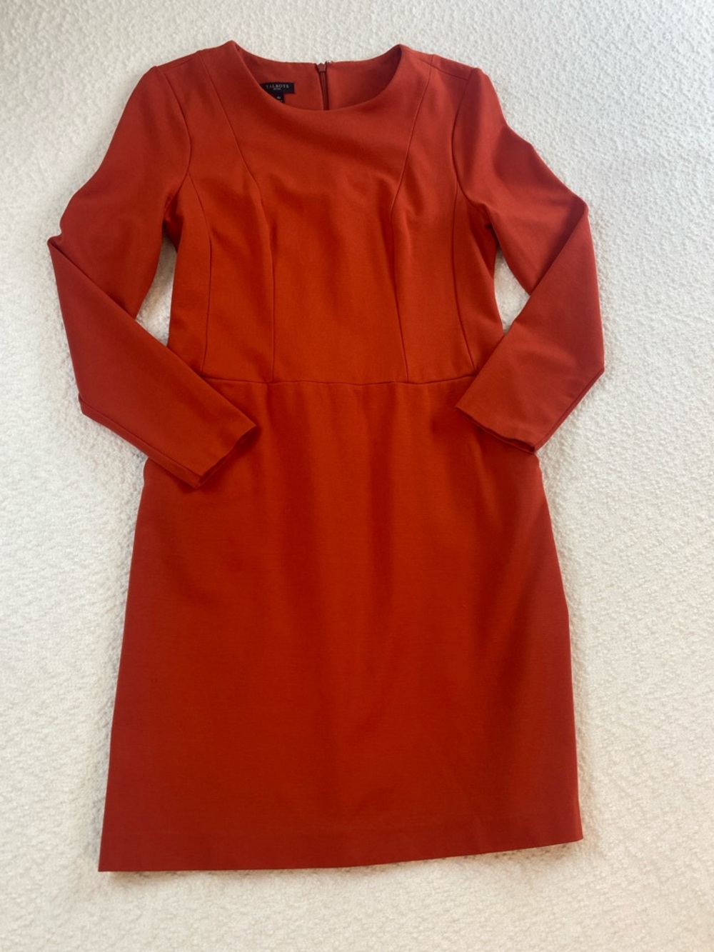 Talbots Tomato Red Shift Dress Knit Petite